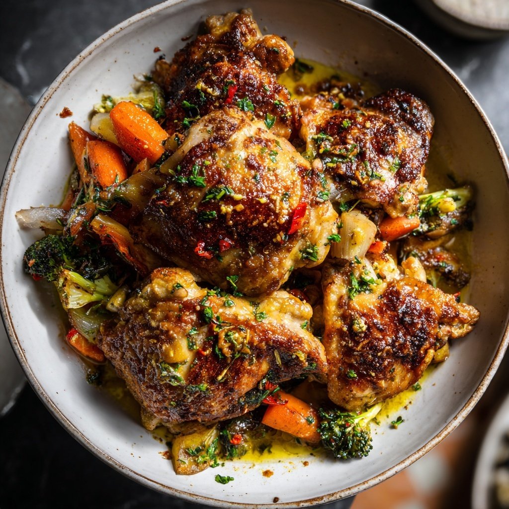 Garlic Chicken Thighs Vegetables