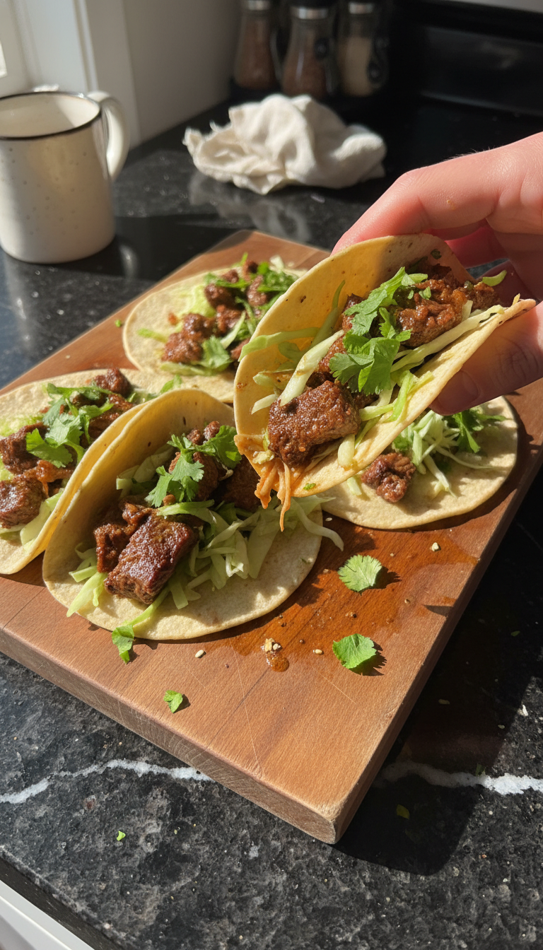 Zesty Beef and Cabbage Tacos