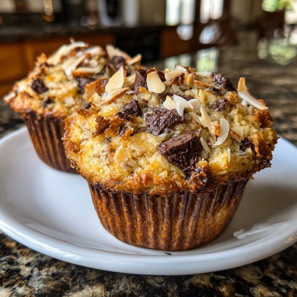 Banana Almond Joy Muffins