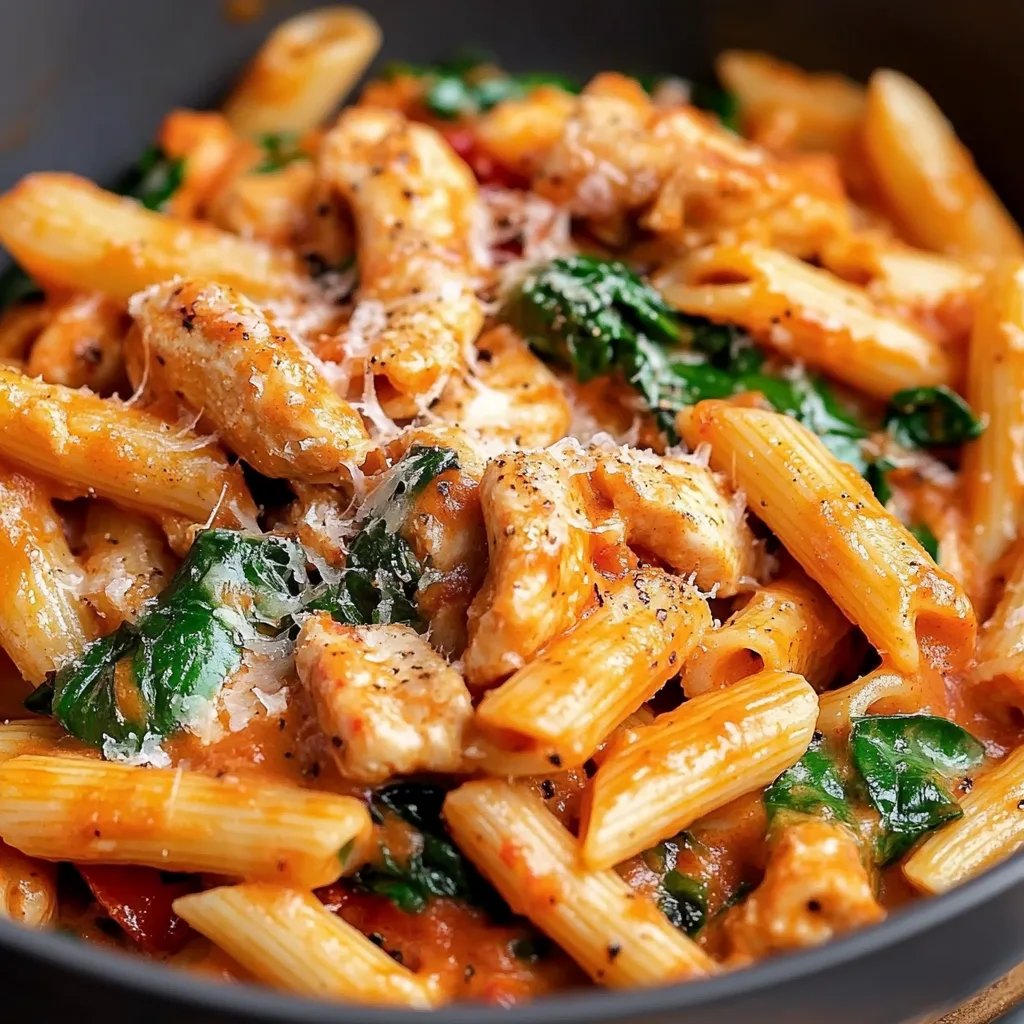 Tomato Spinach Chicken Pasta