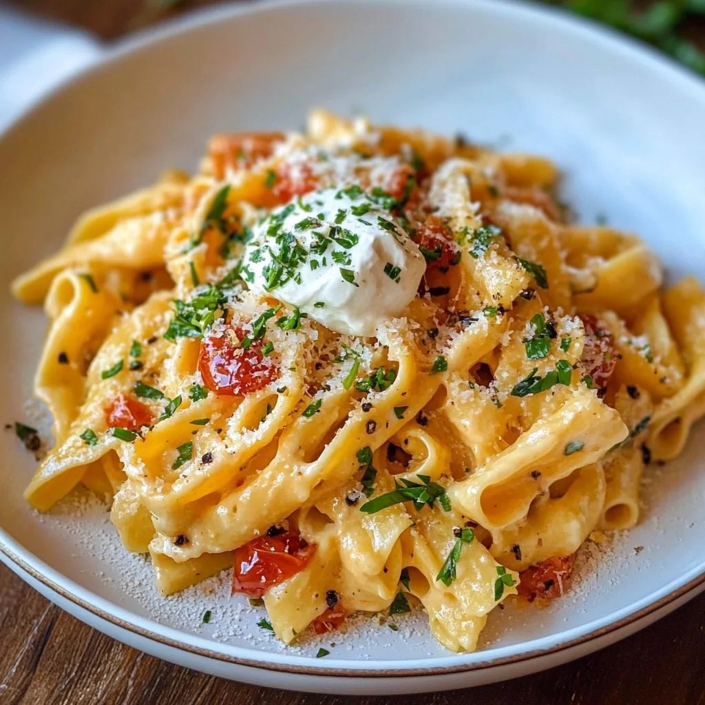 Creamy Garlic Tomato Pasta