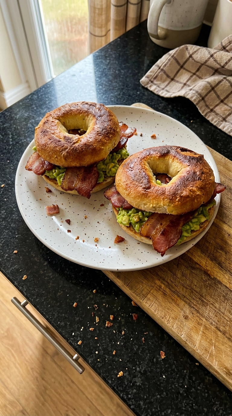 Bacon Avocado Protein Bagels