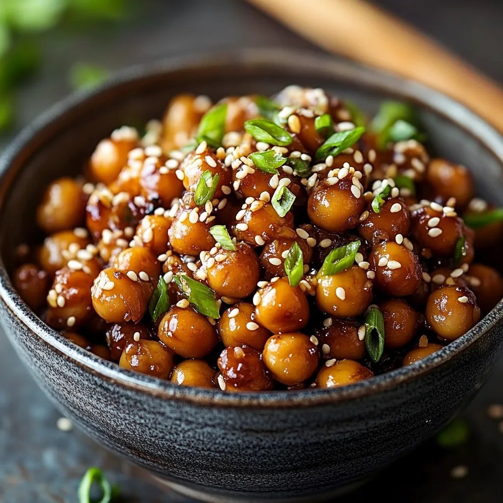 Vegan Sticky Sesame Chickpeas