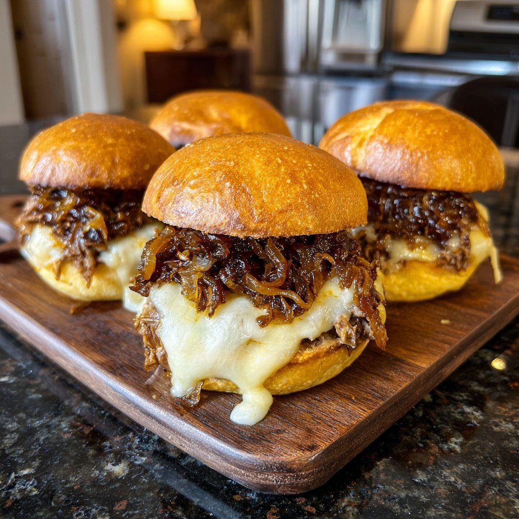 Caramelized Onion and Swiss Sliders