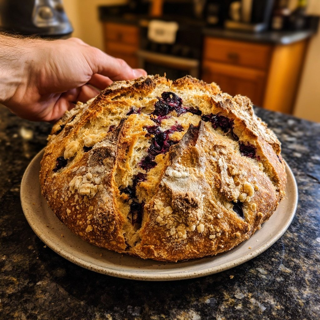 Lemon Blueberry Sourdough with Streusel Topping