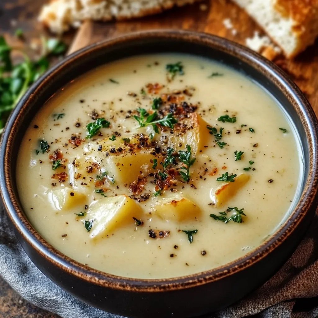 Cheddar Garlic Herb Potato Soup