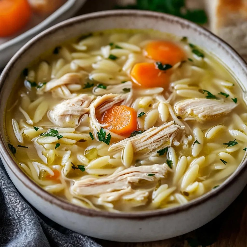 Lemon Chicken Orzo Soup