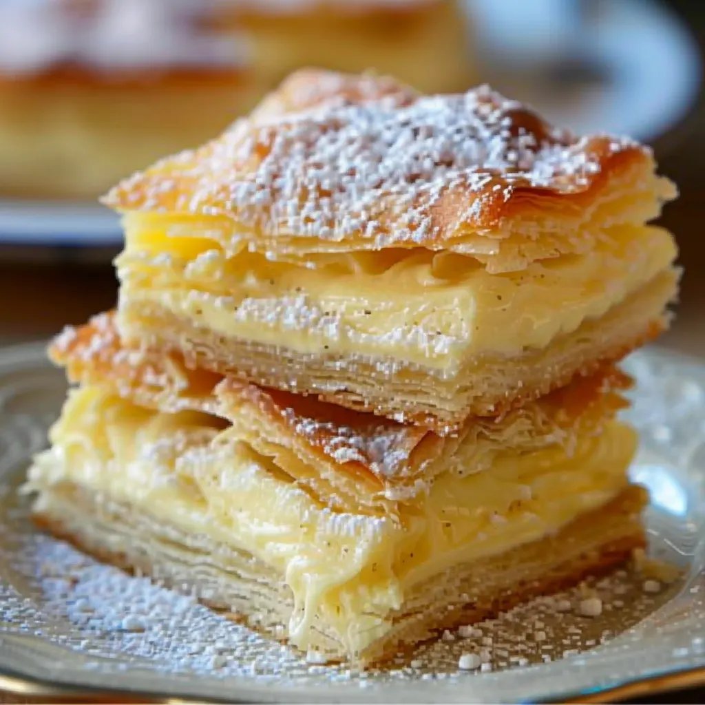 Puff Pastry Vanilla Custard Cream Squares