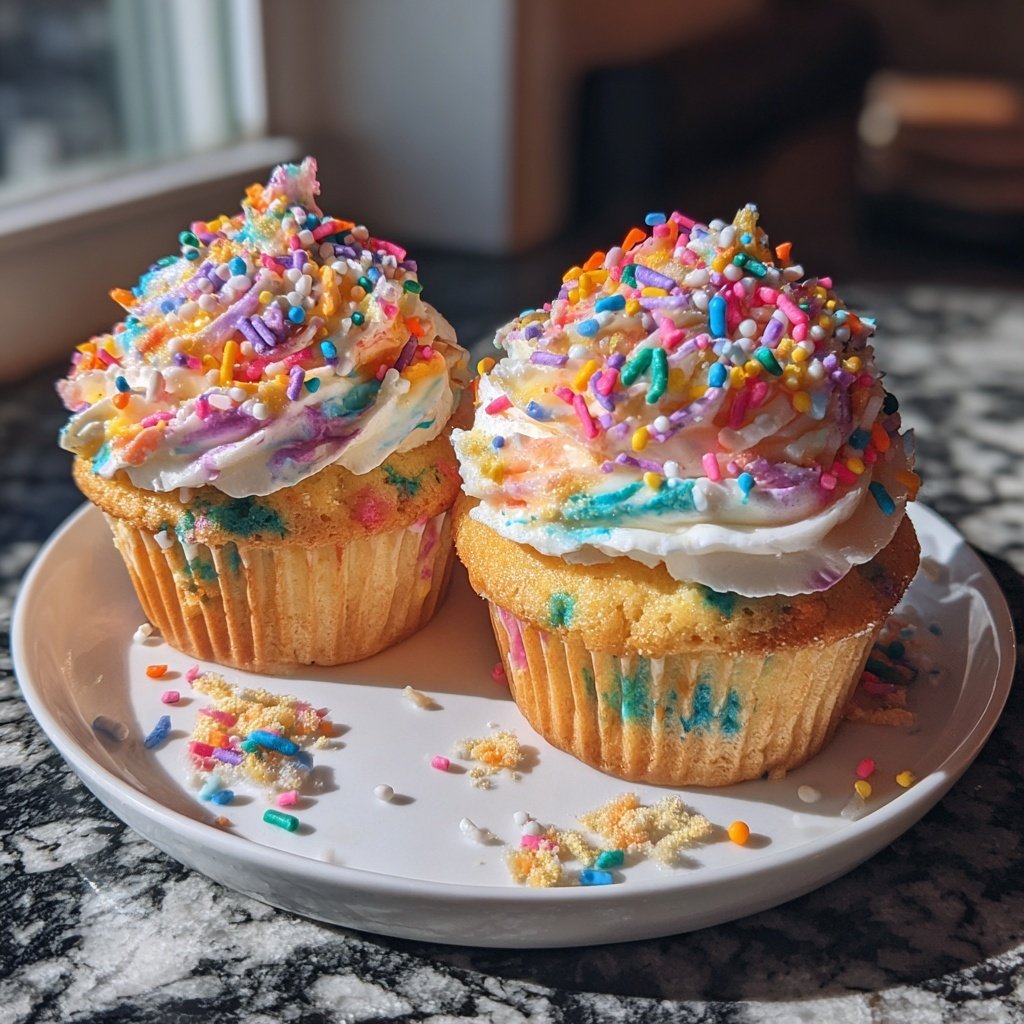 Funfetti Flower Power Cupcakes