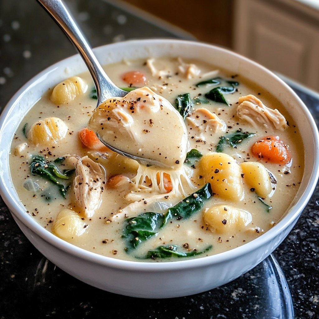 Creamy Garlic Chicken Gnocchi Soup