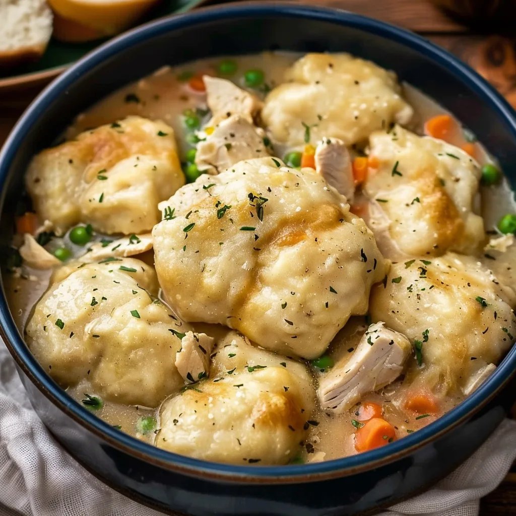 Easy Chicken and Dumplings with Biscuits