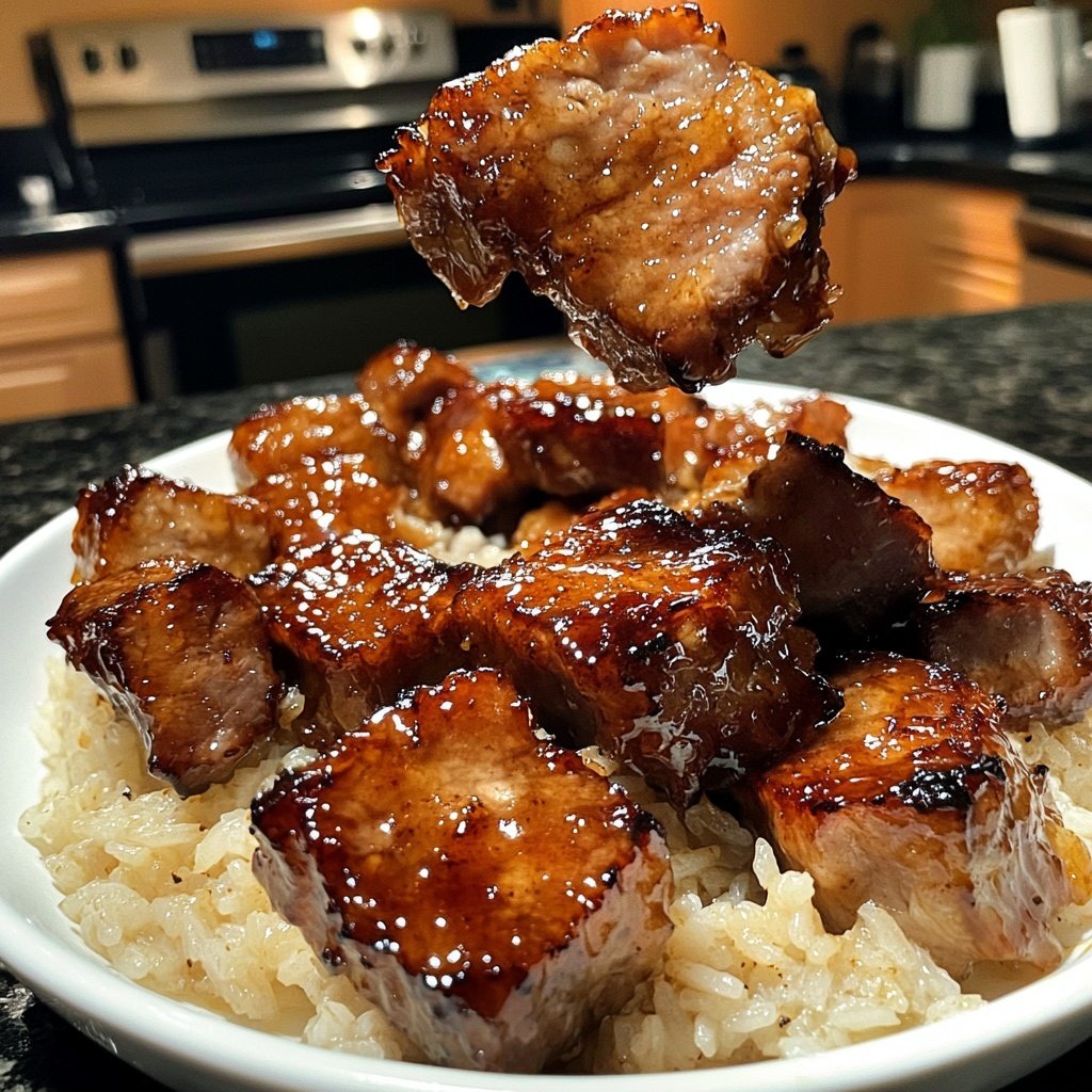 Sticky Glazed Pork Rice Bowls