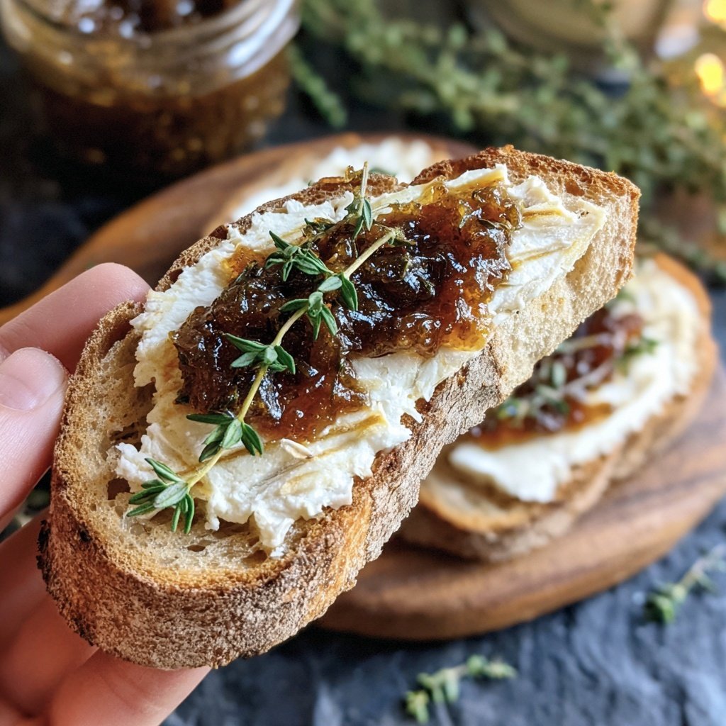 Brie Apple Butter Crostini