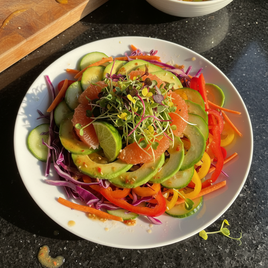 Rainbow Salad with Citrus Dressing