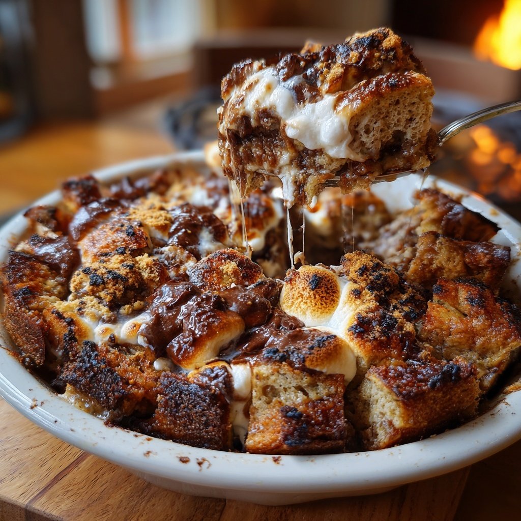 S'mores Banana Bread Pudding