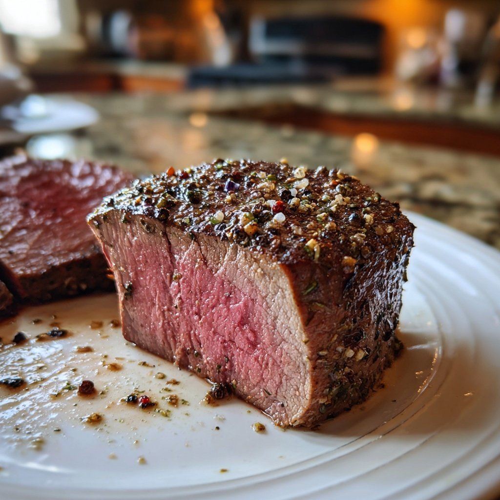 Tender Beef Tenderloin with Peppercorns
