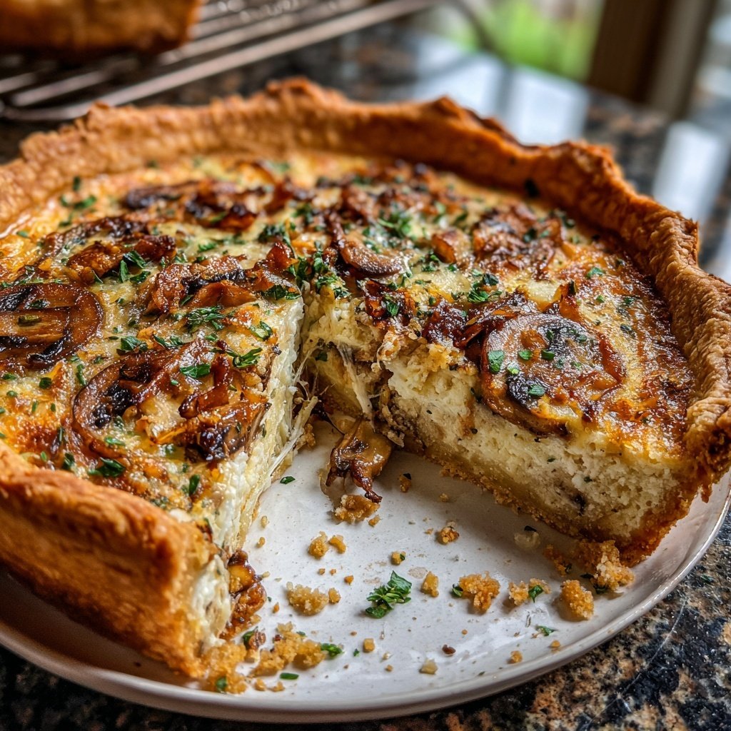 Mushroom Cheese Breakfast Quiche