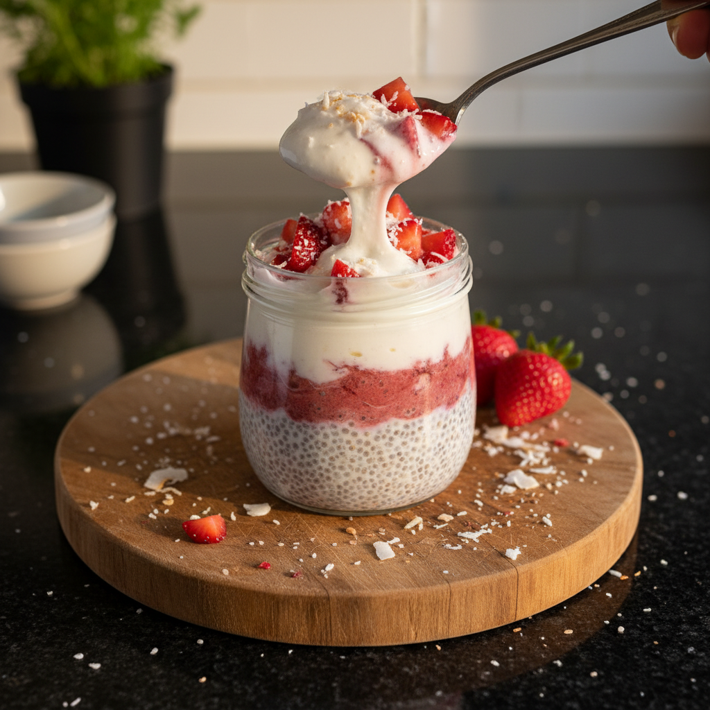 Strawberry Coconut Chia Pudding