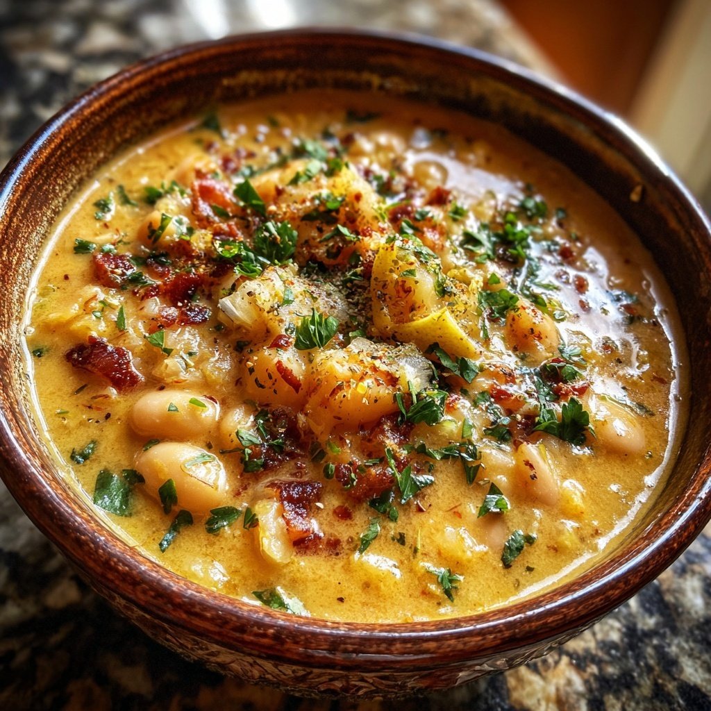 Lemon Garlic White Bean Stew