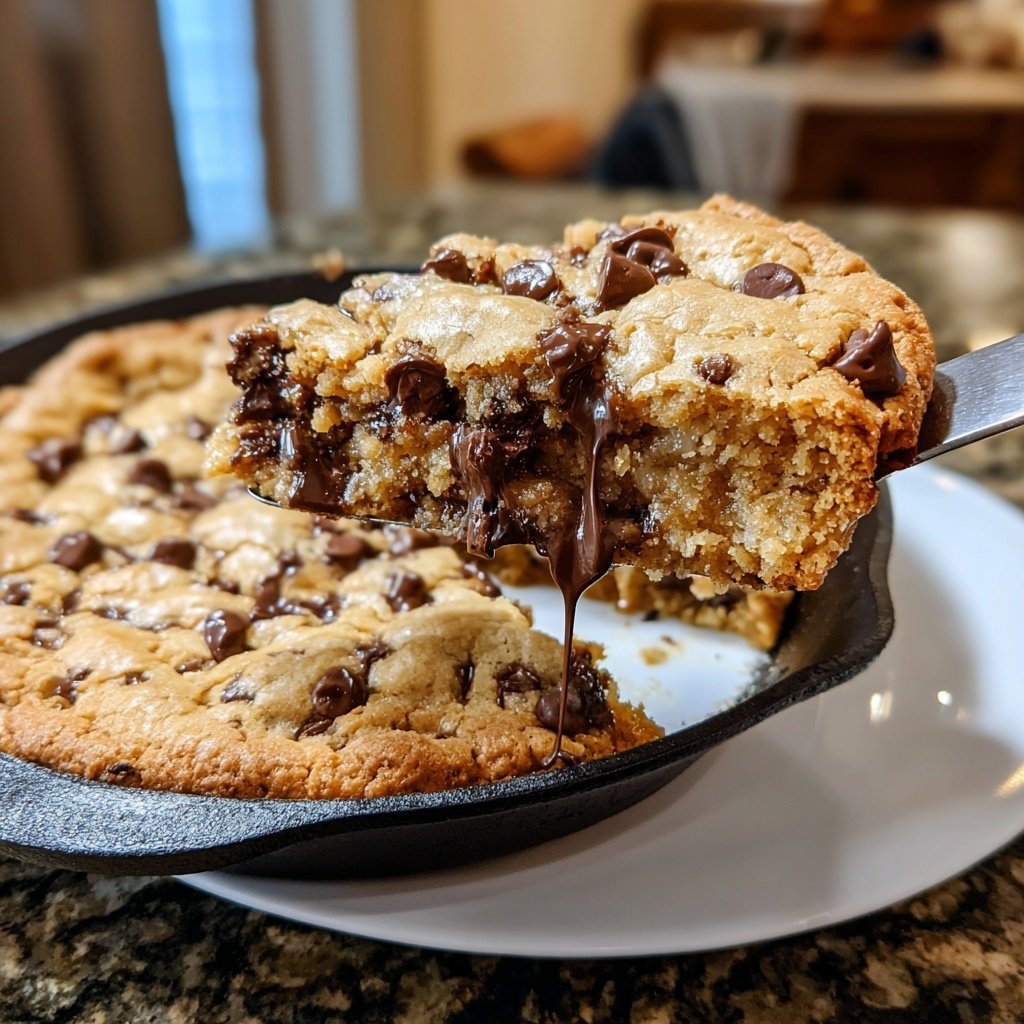 Peanut Butter Chocolate Chip Skillet Cookie Dessert​