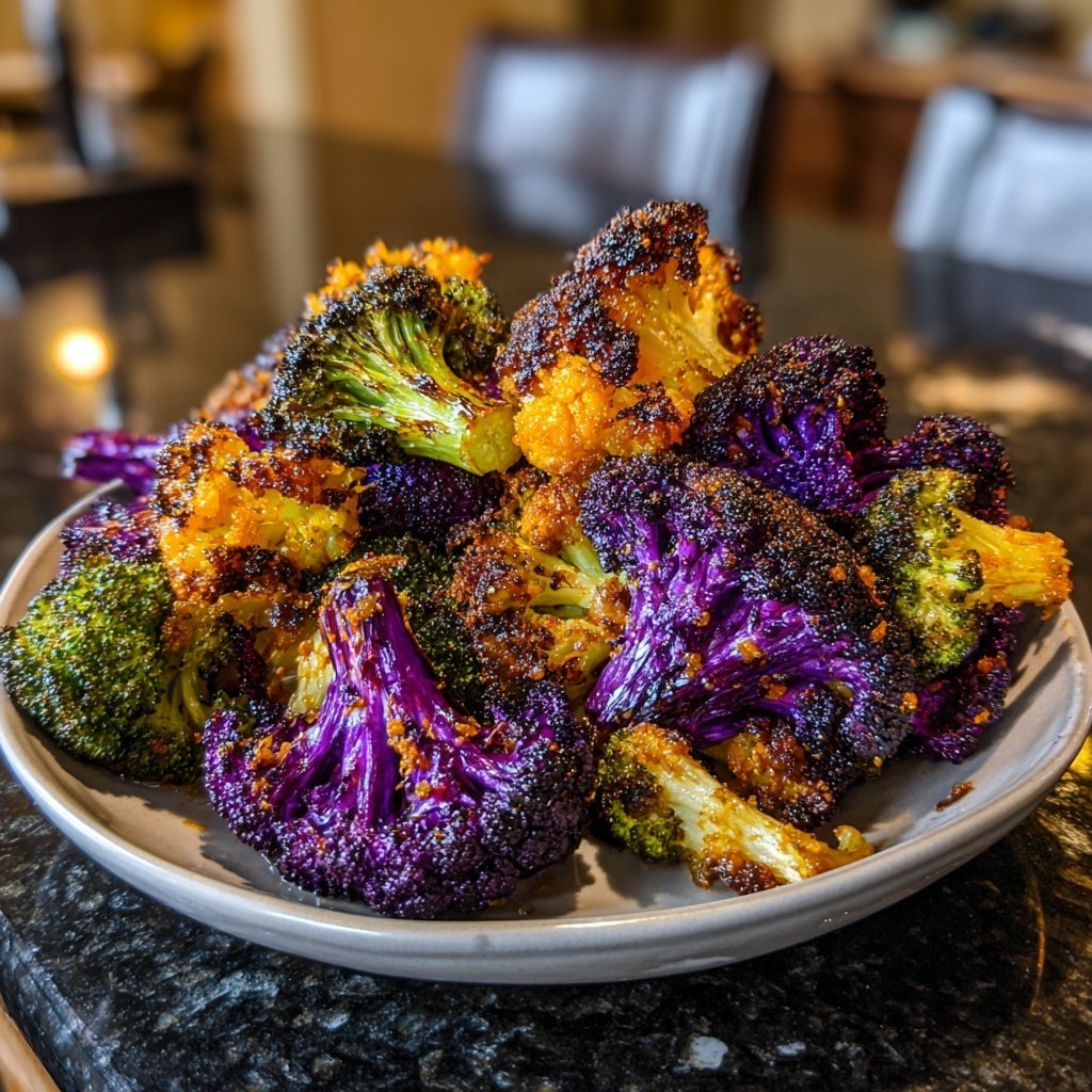 Purple Cauliflower Orange Broccoli Roast