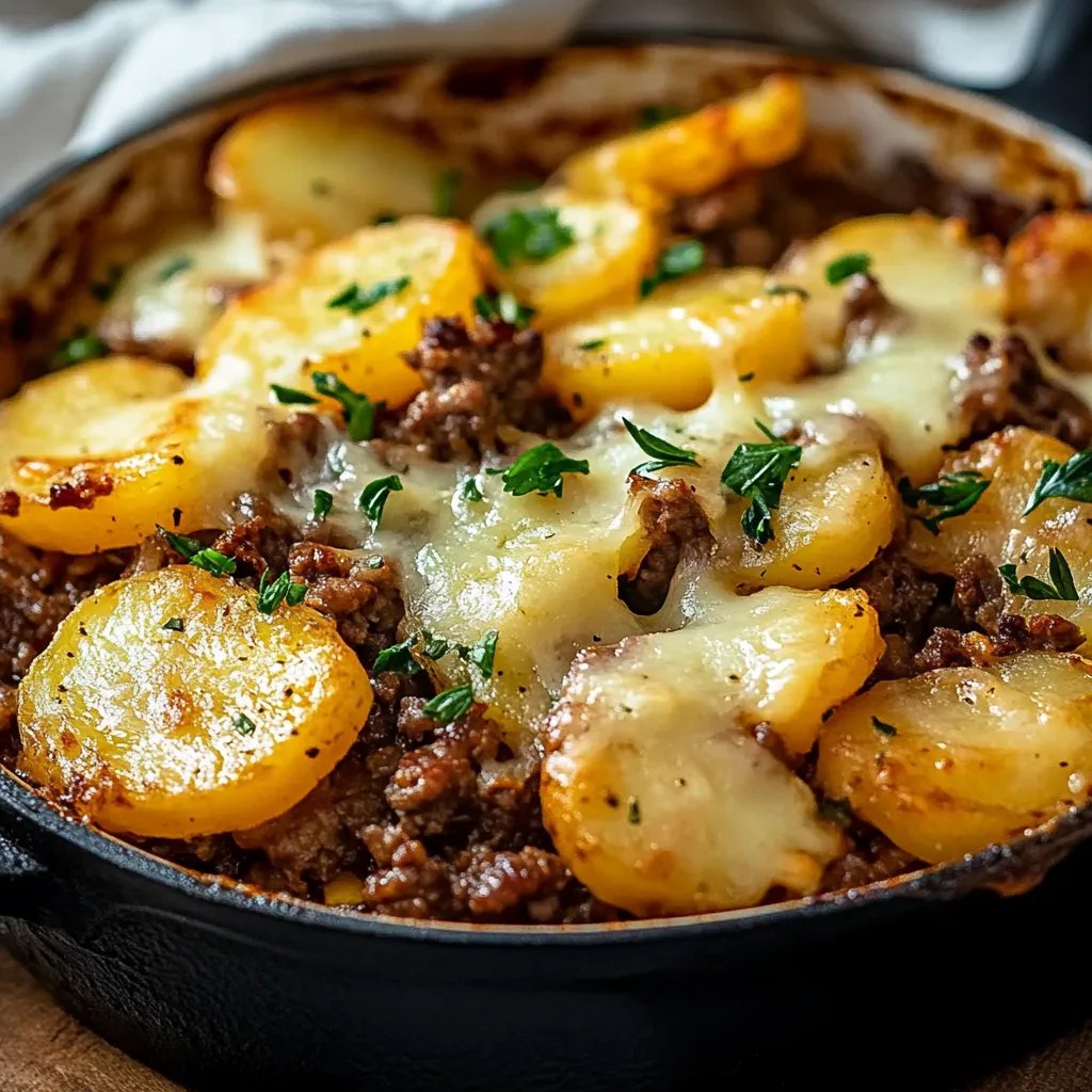 Hobo Casserole with Ground Beef & Potatoes