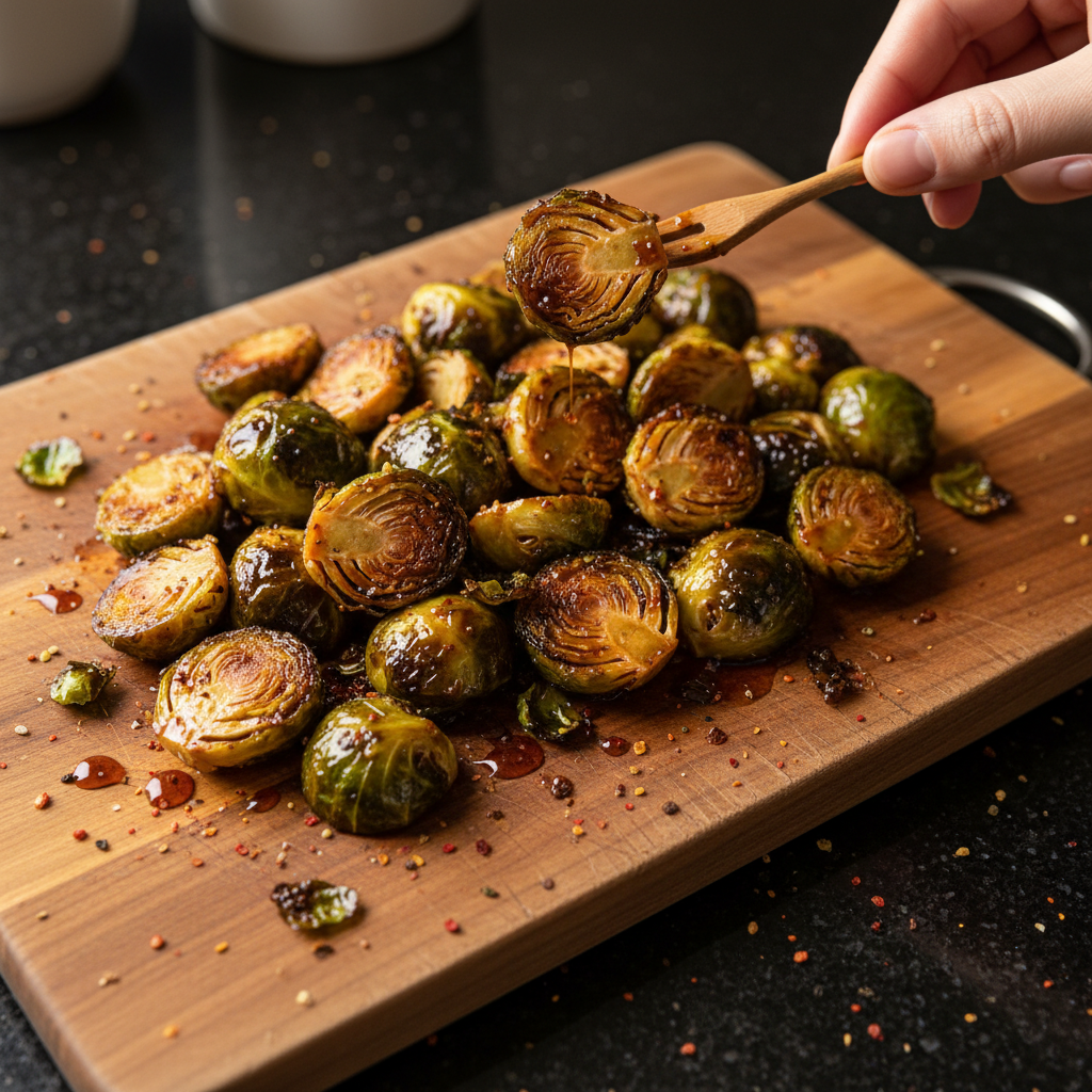 Sweet Maple-Balsamic Glazed Brussels